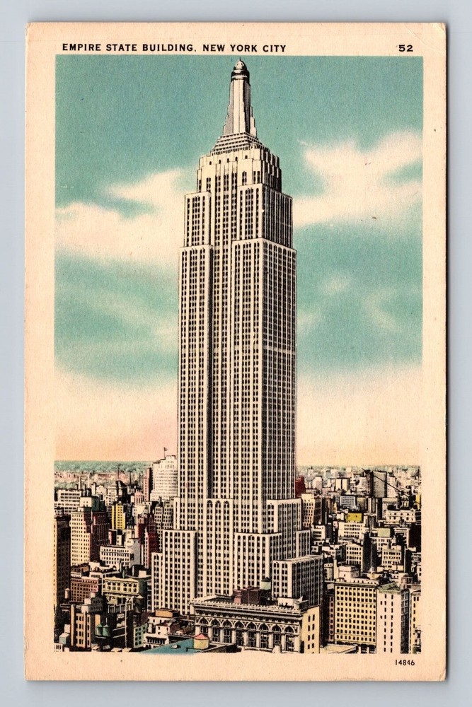 New York City NY, Empire State Building, Antique, Vintage Postcard