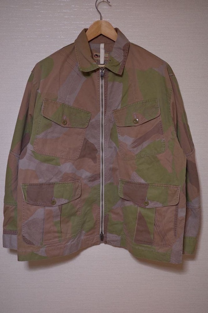 Nigel Cabourn Race Jacket Camo Brushstroke Cotton Combat Military XL _#nc142