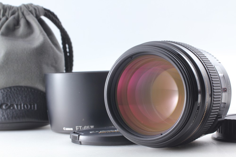 Canon EF 100mm f/2 USM AF Prime Lens with Hood in Mint Condition from Japan