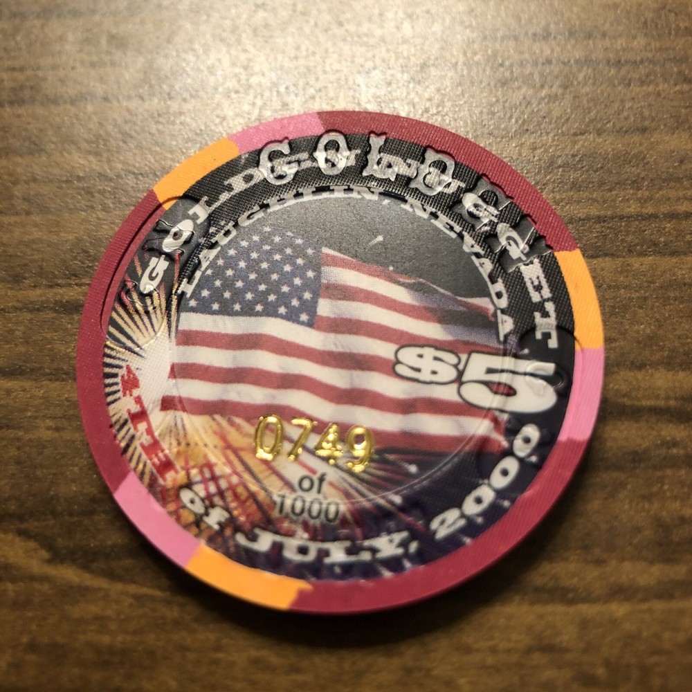 $5 golden nugget july 4th 2000 obsolete laughlin  casino chip