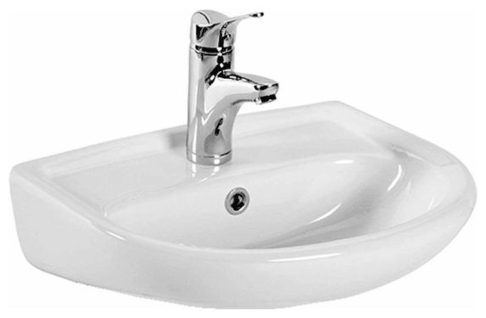 WS Bath Collections Basic 4010 White 18-Inch Wall Mount Bathroom Sink