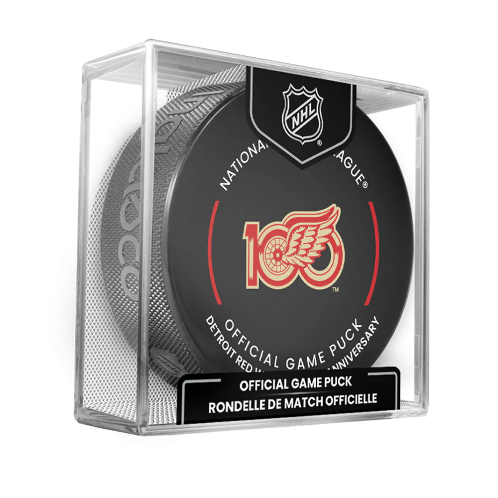 Detroit Red Wings 100th Anniversary 2025-26 NHL Official Game Hockey Puck Cubed