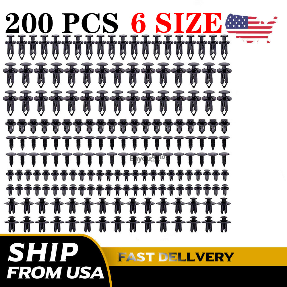 For Nissan 200Pcs Bumper Clips Retainer Auto Car Rivets Fastener Fender Push