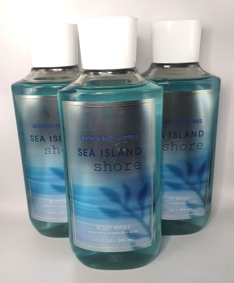 BATH AND BODY WORKS SEA ISLAND SHORE BODY WASH 10 FL OZ (SET OF 3)