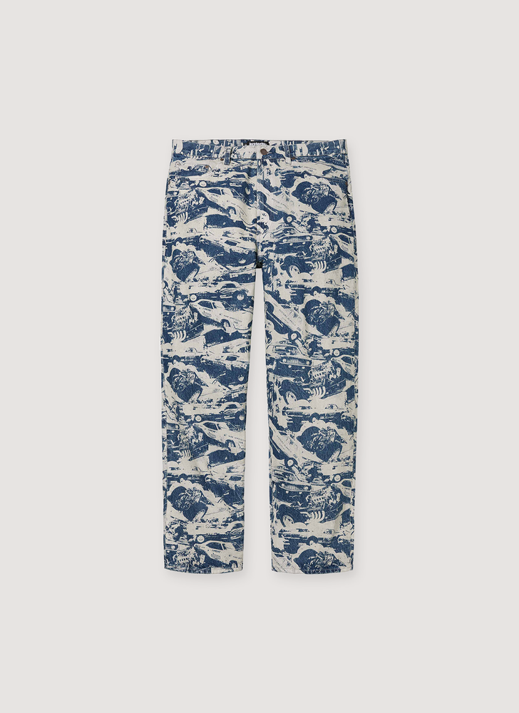 Supreme Hysteric Glamour Cars Baggy Jeans Washed Blue