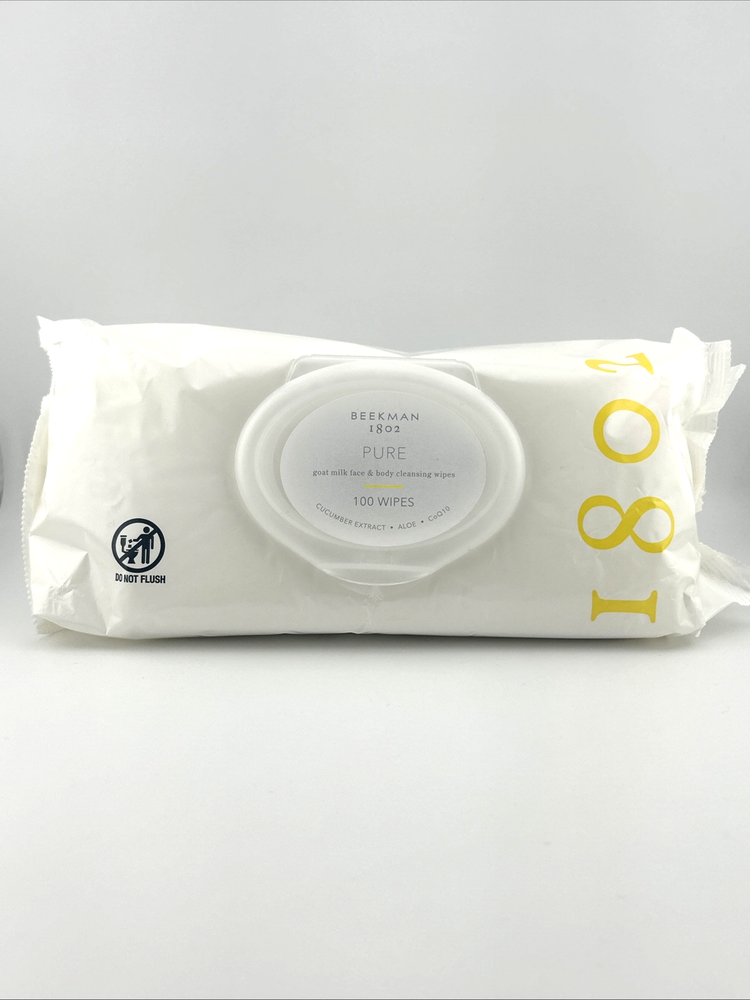 BEEKMAN 1802 Goat Milk Cleansing Wipes 100 Count Sealed Fresh