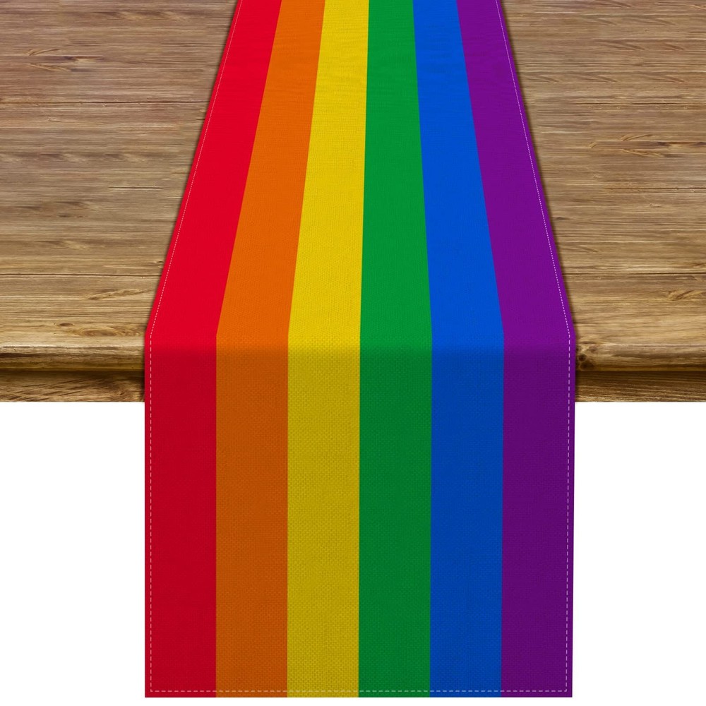 Rainbow Table Runner Pride Day LGBT Gay Pride Lesbian Transgender Bisexual Pa...-image