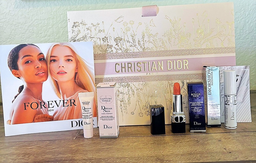 NEW! DIOR Beauty Travel Sized Box -Lot of Small Dior Products + Gift Bag