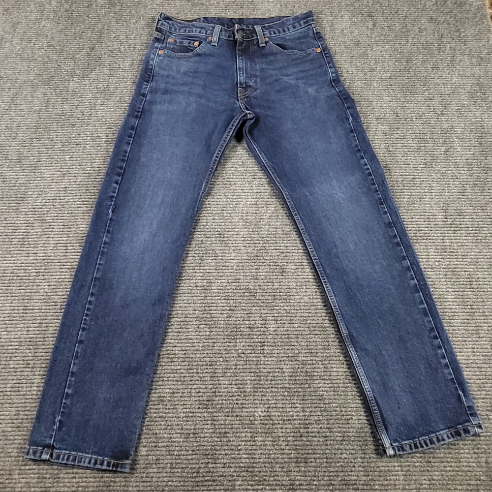 Levi 505 Jeans Men's 30x29* Blue Denim Drak Wash Distressed Cowboy Rodeo Ranch