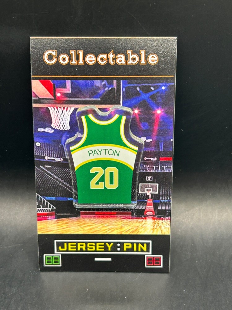 Seattle Supersonics Gary Payton jersey lapel pin-Classic RETRO Collectable-GLOVE