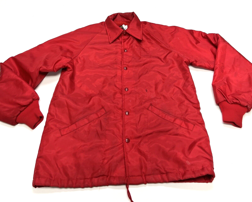 Vintage Swingster Jacket Red Retro Racing Lined 70s Snap Button Men’s M.