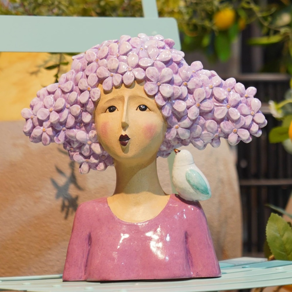 DiliComing Garden-Statues Women-Head Statues for Home Decor - 11 Inch Women w...