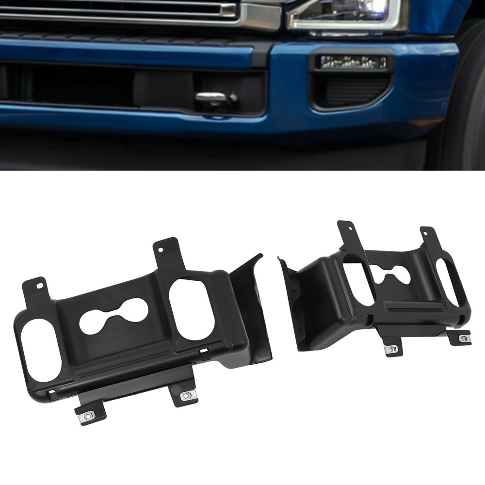 Front Bumper Tow Hook Trim Cover Panels For 17-19 Ford F250/F350 Super Duty