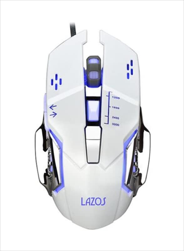Lazos L-MSG6-W Optical USB Wired Gaming Mouse for Precision Play