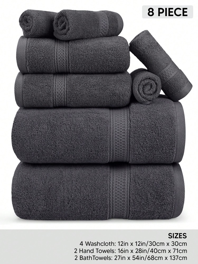 Utopia Towel 8-Piece Luxury Set with 2 Super Absorbent Bath Towels