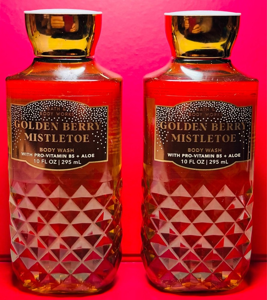NEW Bath & Body Works Golden Berry Mistletoe 2X Body Wash FREE SHIP