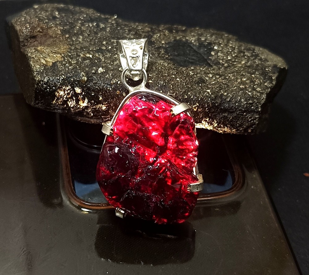 EGL Certified 86.10 Ct Natural PAINITE 925 Solid Silver Pendant LOOSE Gemstone