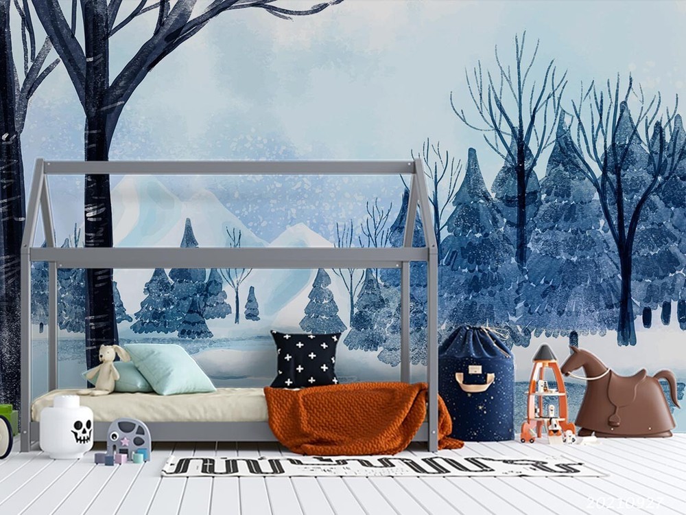 3D Winter Snow Forest Landscape Wall Murals Wallpaper Murals Wall Sticker