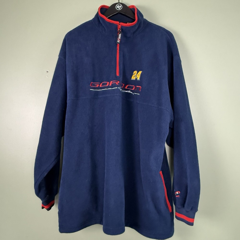 VTG Chase Jeff Gordon 1/4 Zip Fleece Pullover Adult XL Dark Blue NASCAR