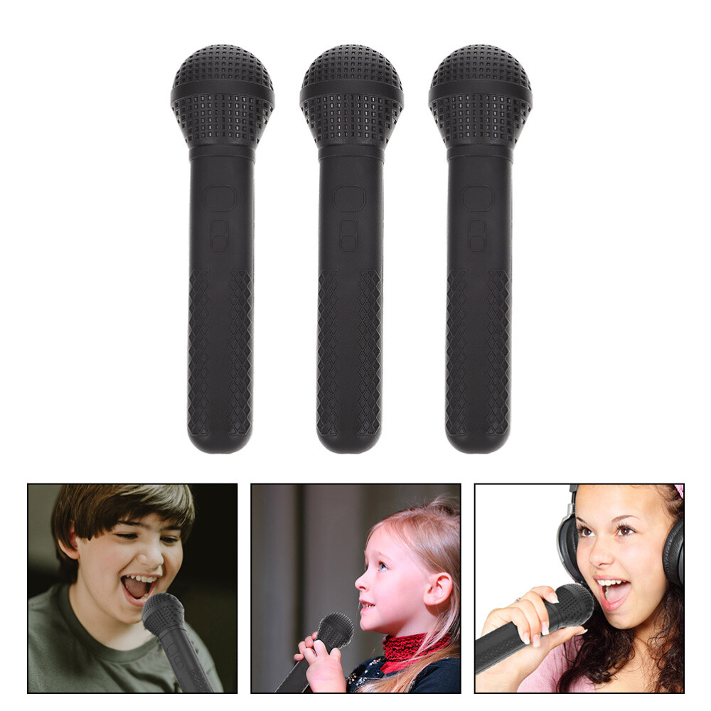 3 Pcs Fake Microphones Faux Props for Costume Simulation Imitation Children