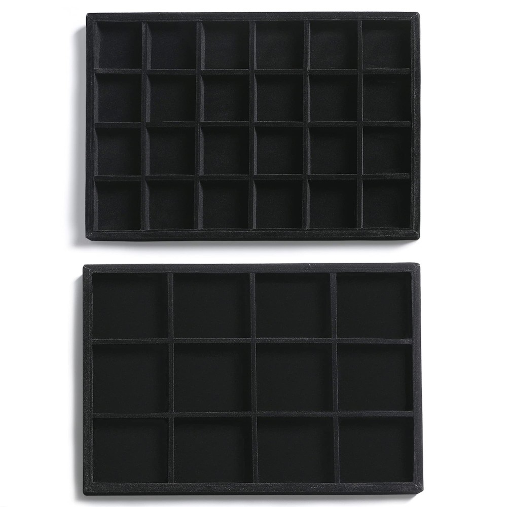 Stackable Velvet Jewelry Organizer Trays for Drawers Inserts Jewelry Storage ...