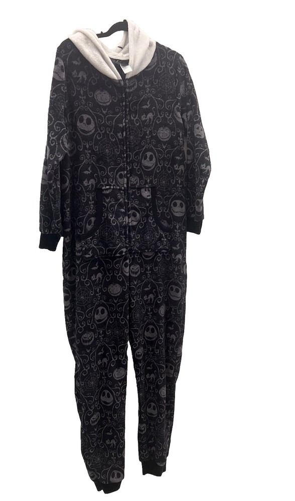 Disney Nightmare Before Christmas XL Fleece Hooded One-Piece Pajamas