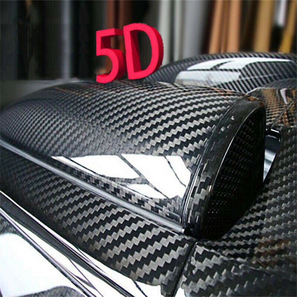 High Quality 5D Gloss Car Carbon Fiber Vinyl Wrap Interior Sticker Film Roll US