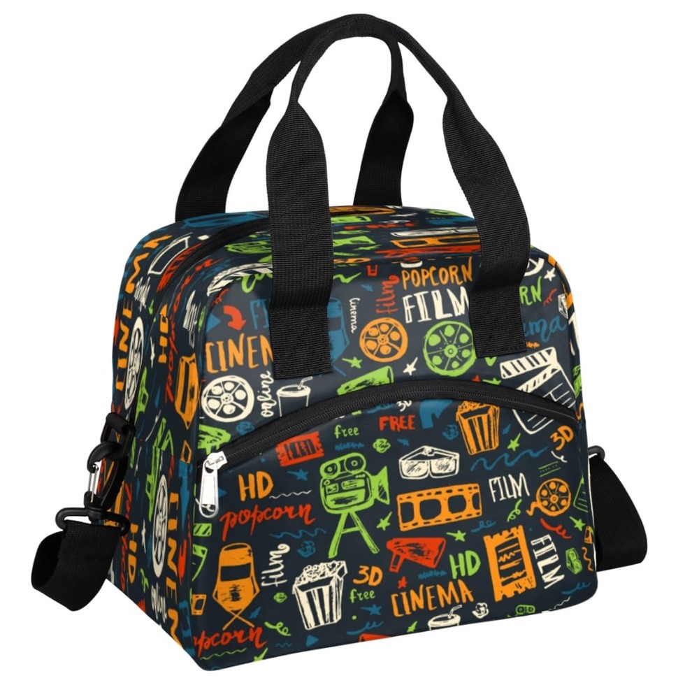 Cute Reusable Cinema Film Lunch Bag for Women & Men Adults