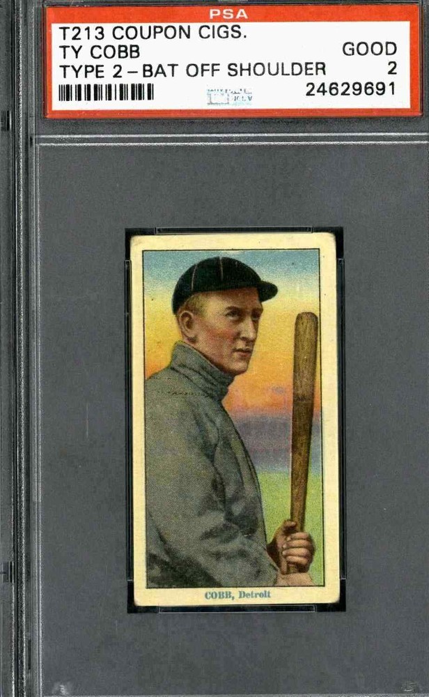 1914 T213 Coupon Cigs. Ty Cobb (Bat off Shoulder) - PSA 2-image