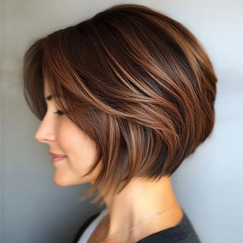 Brown Blonde Mix Short 100% Human Hair Lace Front Wigs for Women