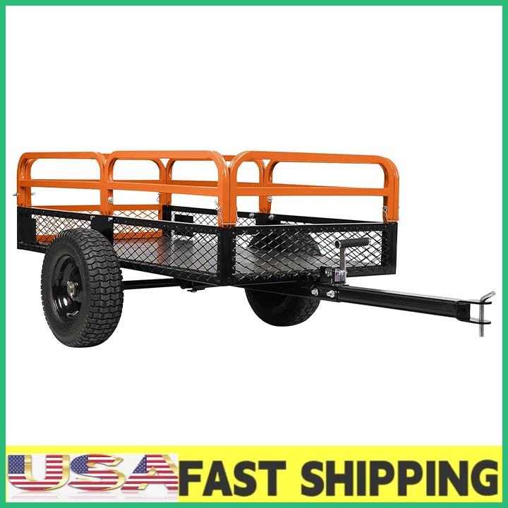Heavy Duty Steel Dump Cart 1600 Lbs Utility Garden Trailer ATV/UTV Dump Trailer