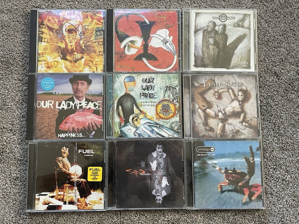 Rock CD Lot: 9 Albums Including Three Days Grace, Fuel, Staind, Finger Eleven, Our Lady Peace