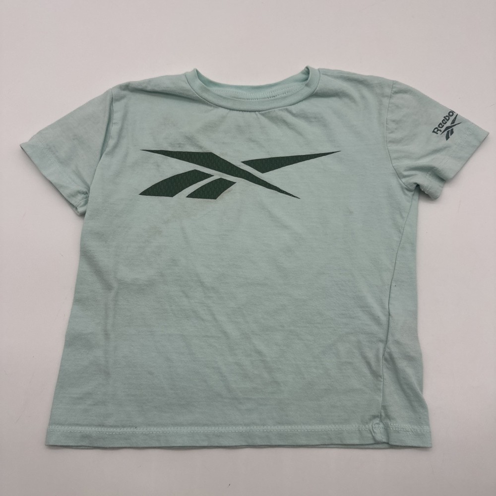 Reebok T-shirt Youth Girls Size 4 Green Graphic Print Logo …#22508