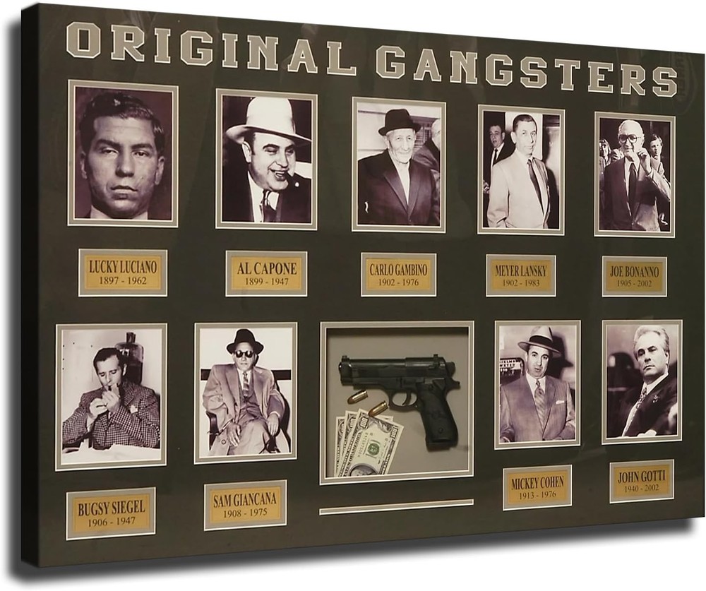 Gangsta Mafia Art Al Capone Lucky Luciano Poster canvas printingwall art
