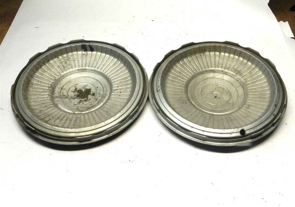 1968 Mercury Comet Original Factory Hubcap Pair Vintage OEM Wheel Covers Used