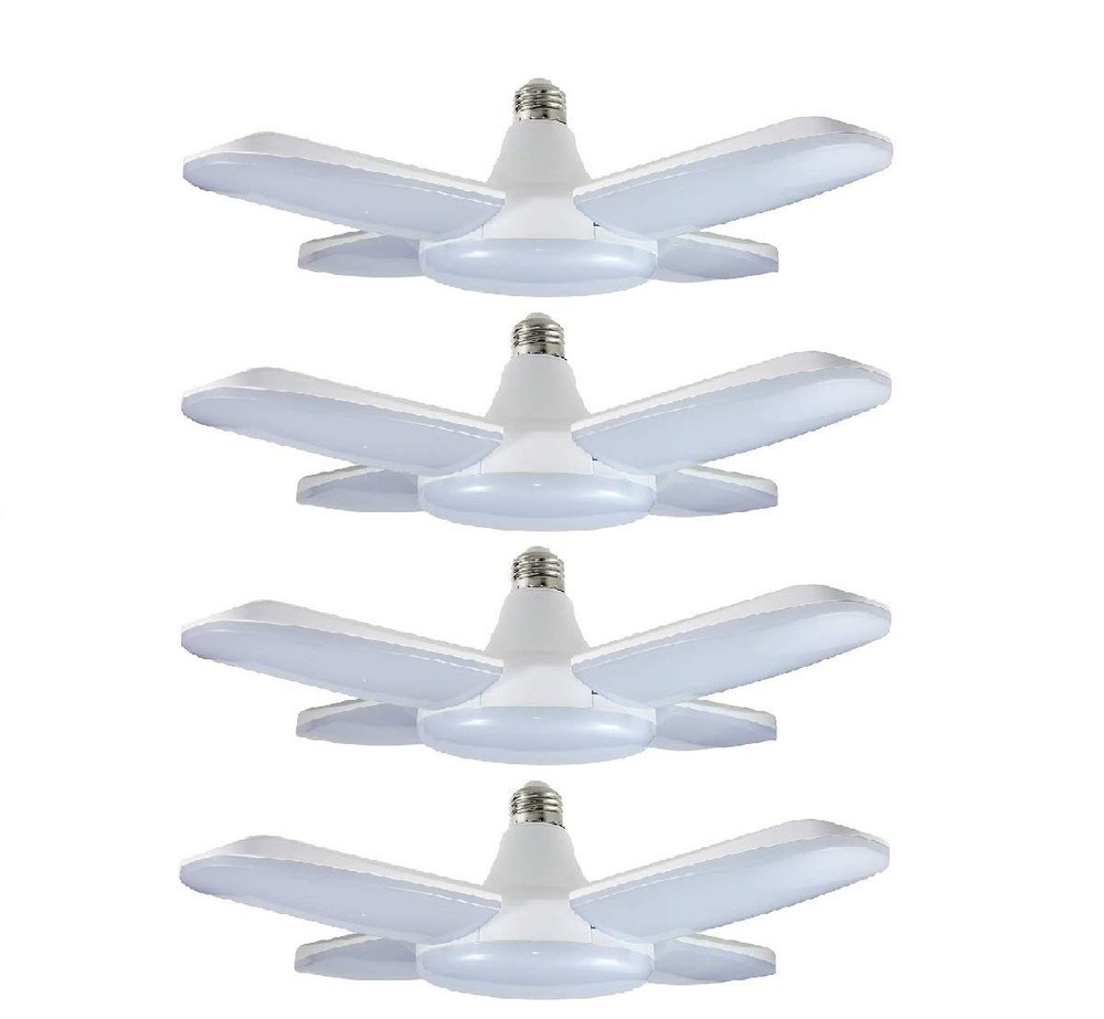 (4 Pack) LED Garage Lights, 60W Trilights Ceiling, High Low Bay Deformable Ad...