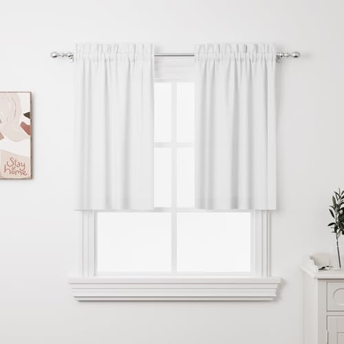 2Pcs 36inch Kitchen Tier Curtains for Windows,Semi 30