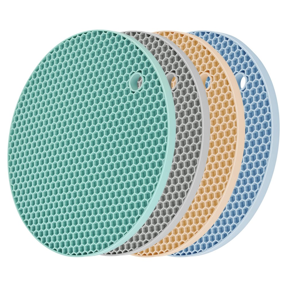 Smithcraft Silicone Trivets for Hot Dishes Pots & Pans, Round Trivet Mat Pot ...