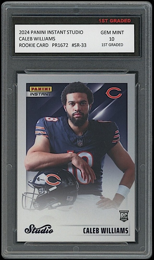 Caleb Williams 2024 Panini Instant Studio 1st Graded 10 NFL Rookie Card RC Bears