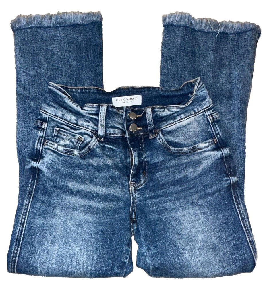 Flying Monkey Women’s Mid-Rise Cropped Flare Stretch Jean Size 26 - Affinity