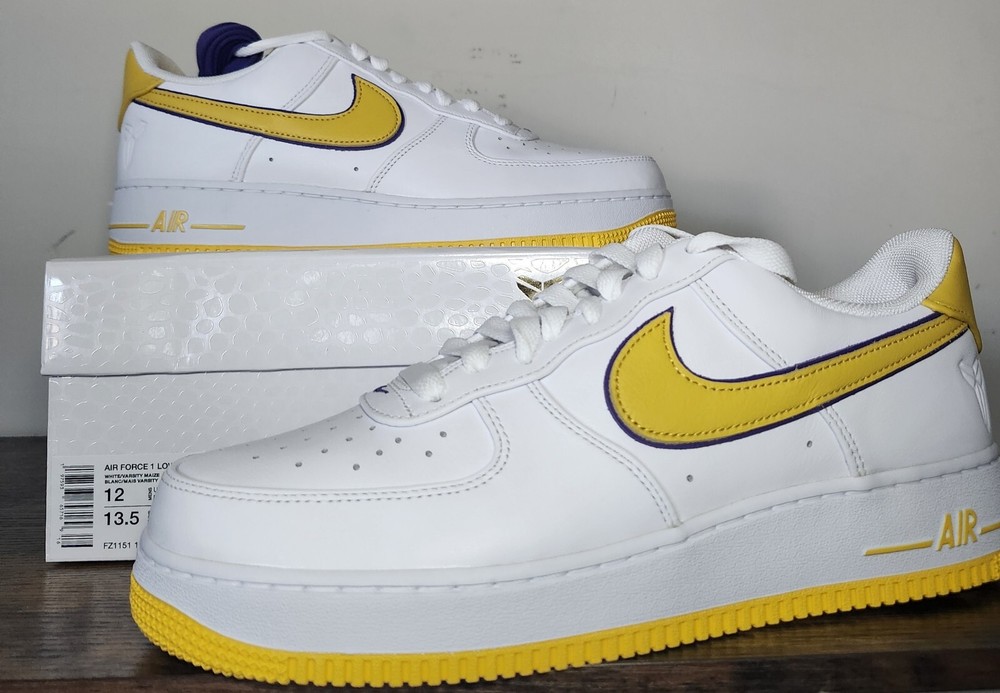 Nike Air Force 1 Low Retro QS Kobe Bryant LA Lakers FZ1151-100 Size 12M IN HAND