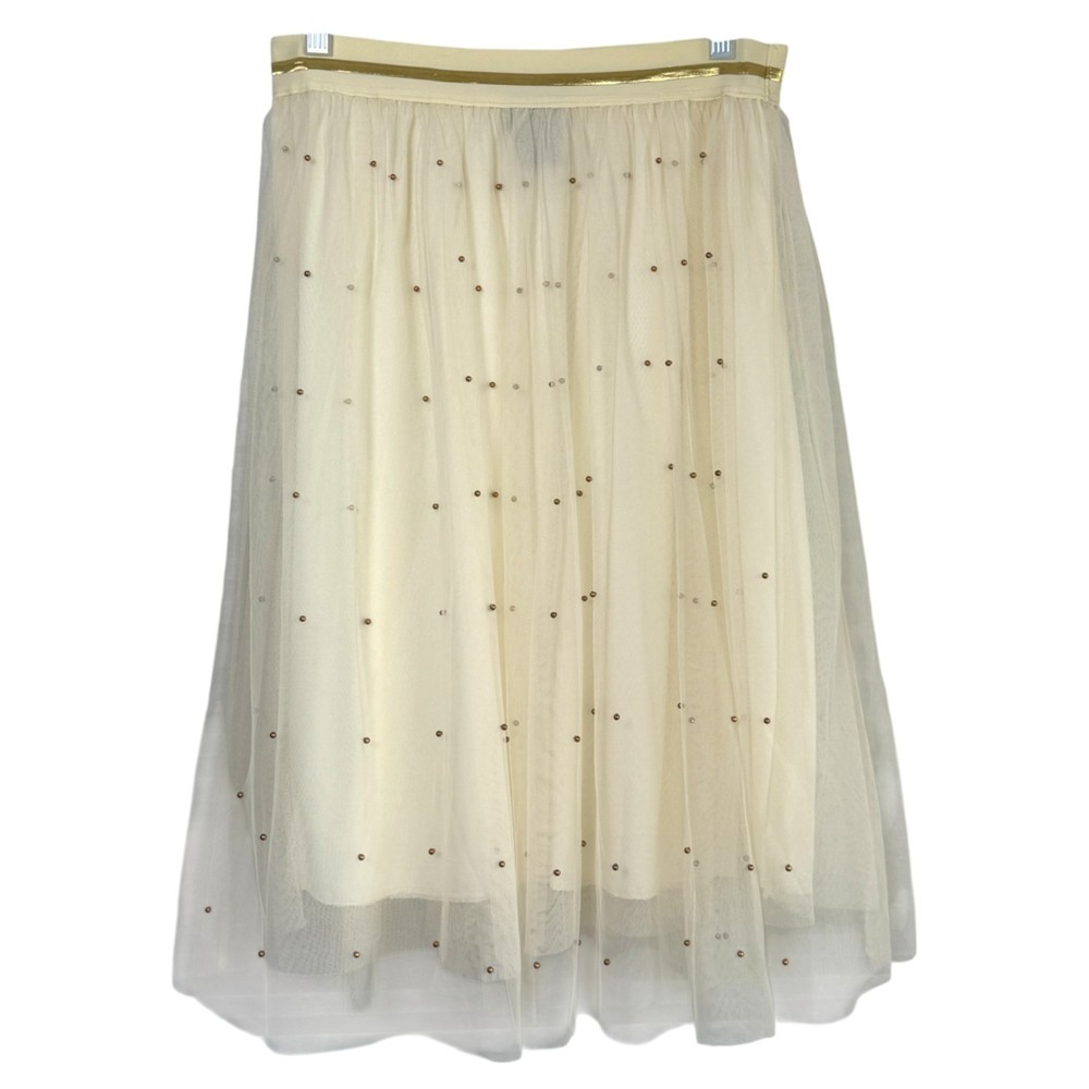 Metro Wear Layered Tulle Beaded Midi Skirt Size XL Holidays Fairy Balletcore