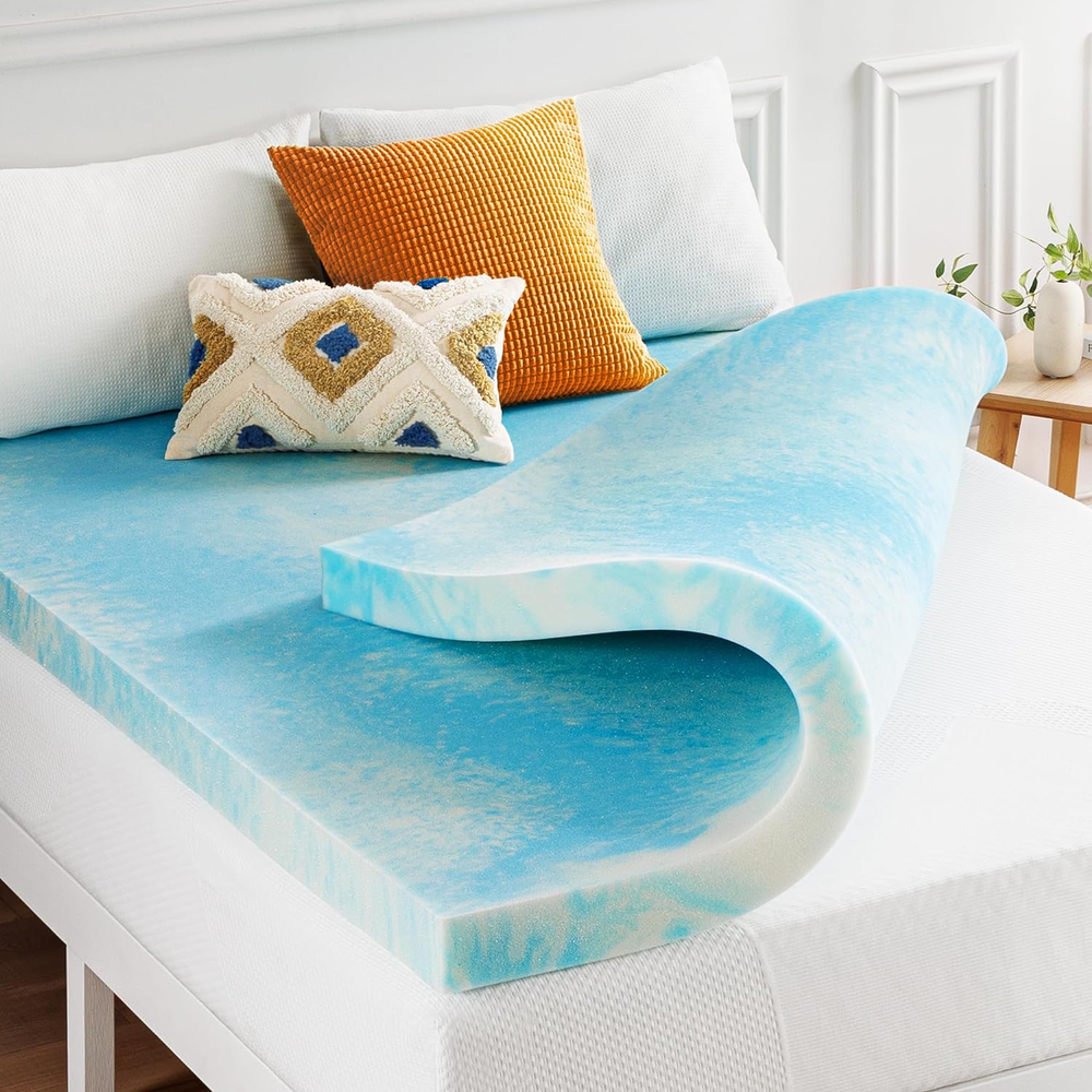 3 Inches Swirl Gel Aerobreeze Cooling Air Flow Memory Foam Mattress Topper Twin