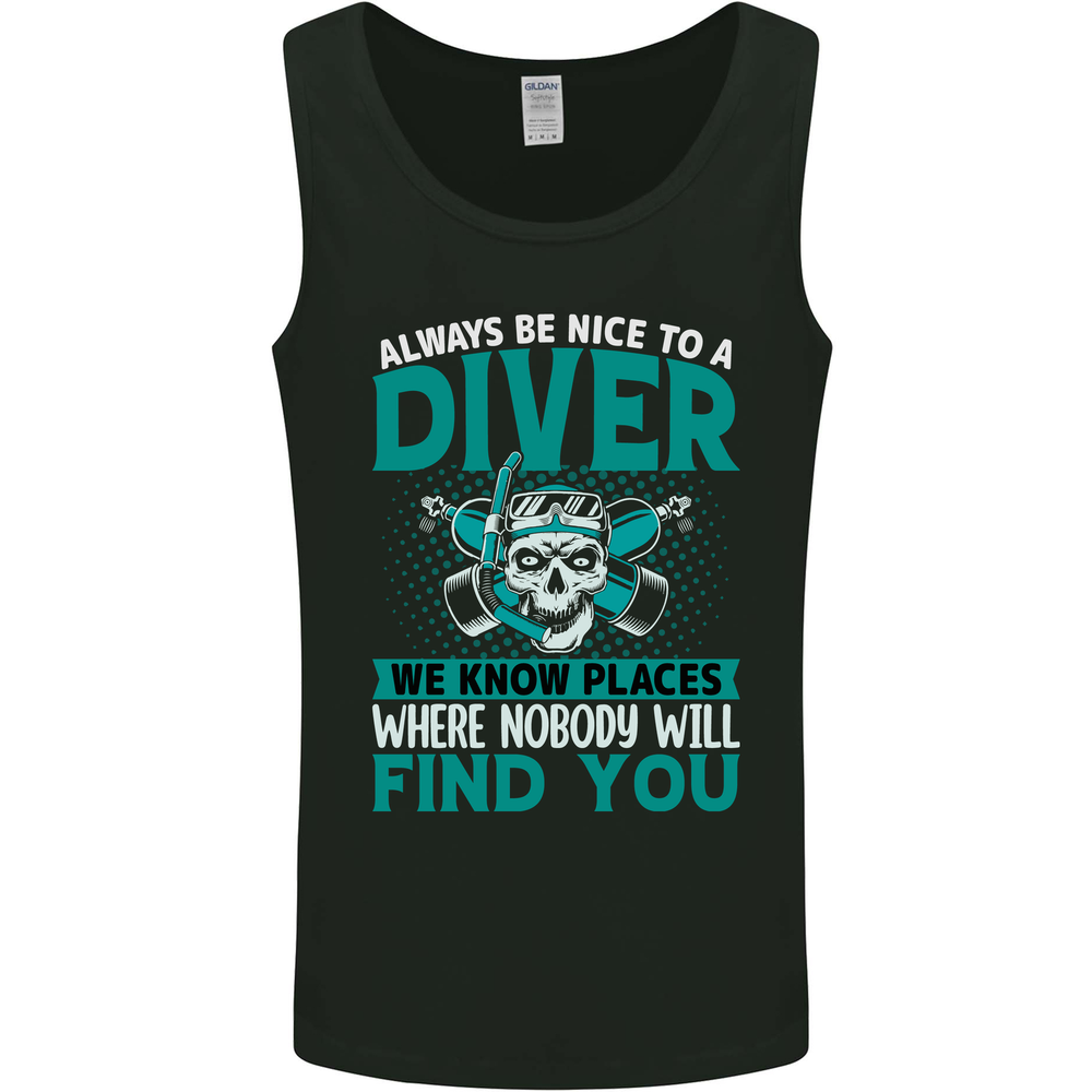 We Know Places Funny Diver Scuba Diving Mens Vest Tank Top