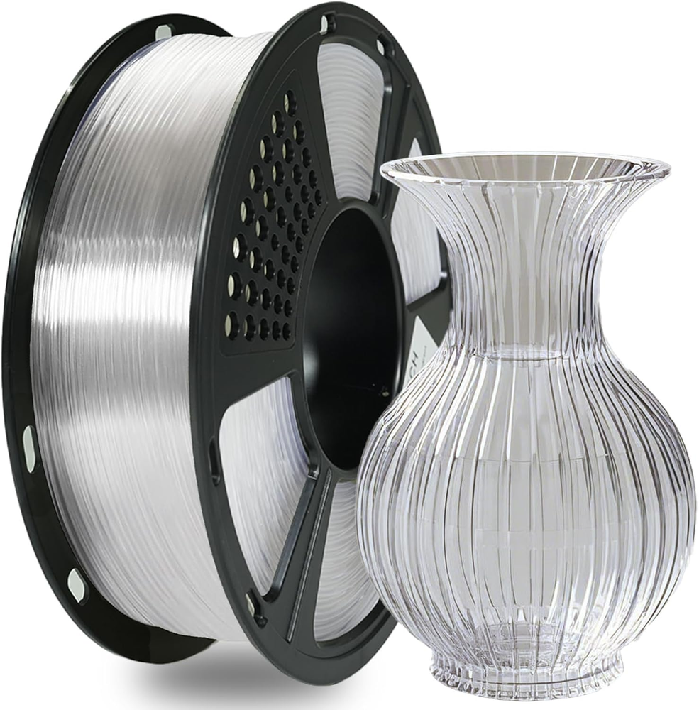 PLA Filament 1.75Mm Clear, 3D Printer Filament 1Kg Spool (2.2Lbs), Neatly Wound,