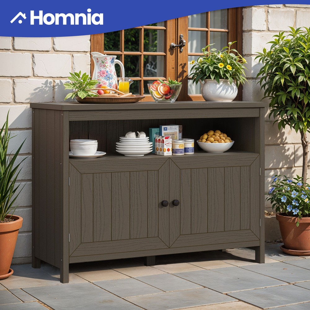 Waterproof Outdoor Sideboard Buffet Storage Cabinet for Patio Garden Garage