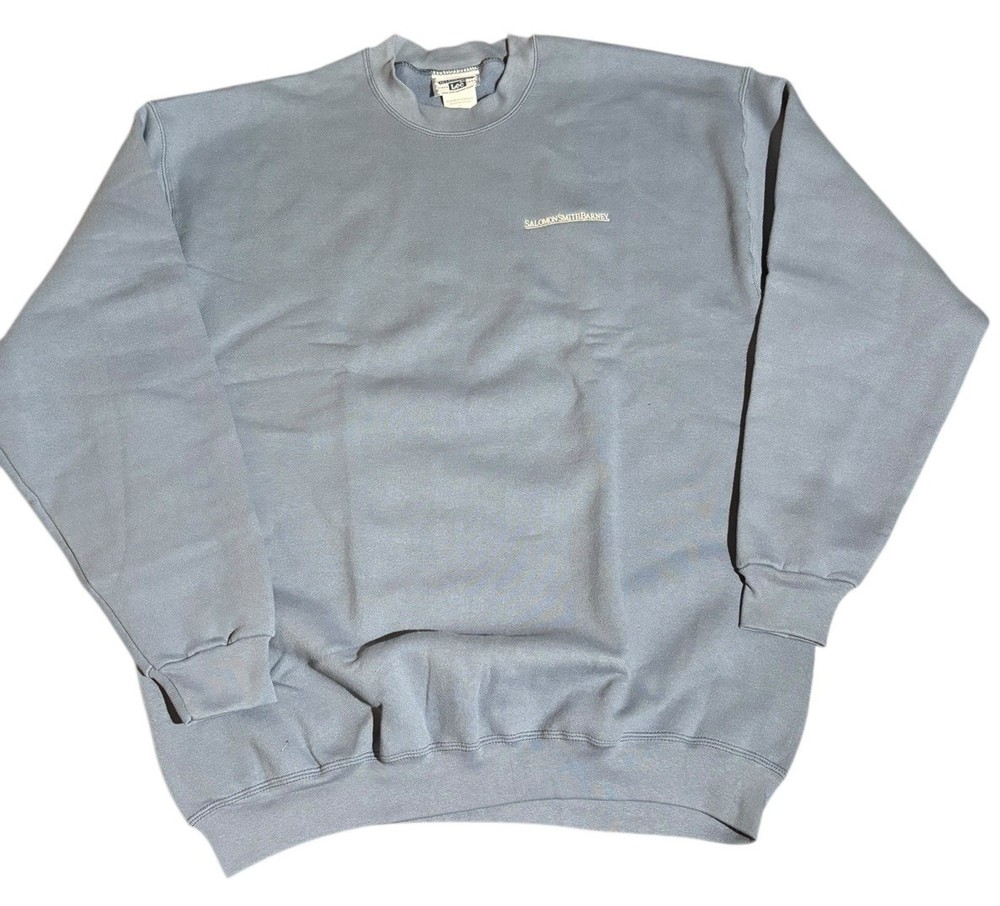 Vintage Salomon Smith Barney Sweatshirt 90s Lee XL Gray Blue Financial Services