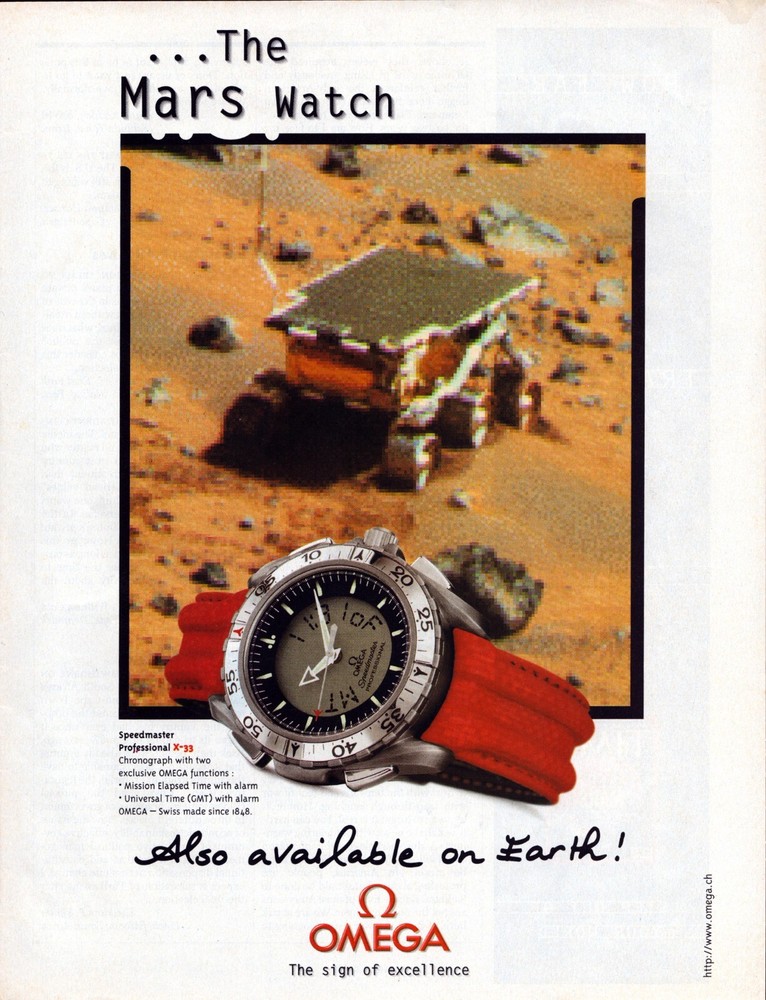 OMEGA Speedmaster Mars Watch NASA Astronaut 1998 Original Print Ad