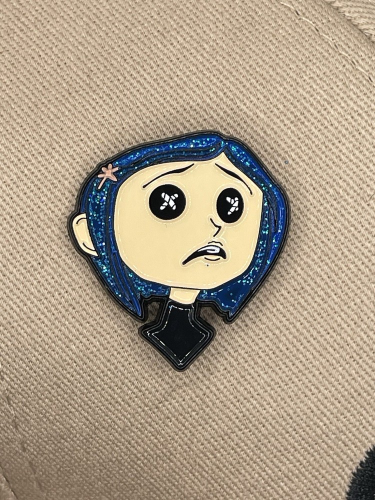 Coraline Enamel Pin for Hats Bags or Brooches - 15mm