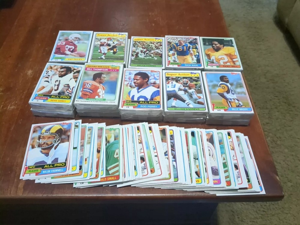 1981 Topps Football Lot - 100 Cards for Set Completion with Semistars & Commons in NM Condition